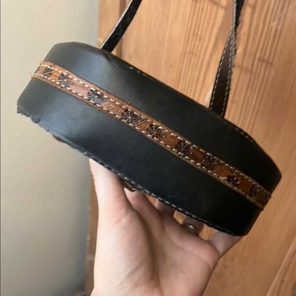 Bohemian Brown and greenish Tan crossbody Handbag - Picture 2 of 6